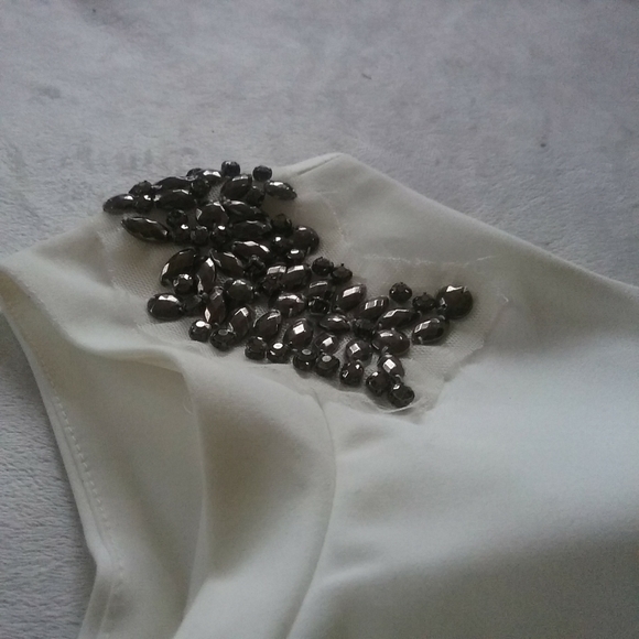 ZARA White Mini Dress With Rhinestone Like Detail - Picture 7 of 13